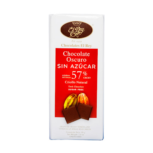 CHOCOLATE OSCURO SIN AZUCAR X 80 GR (EL REY)