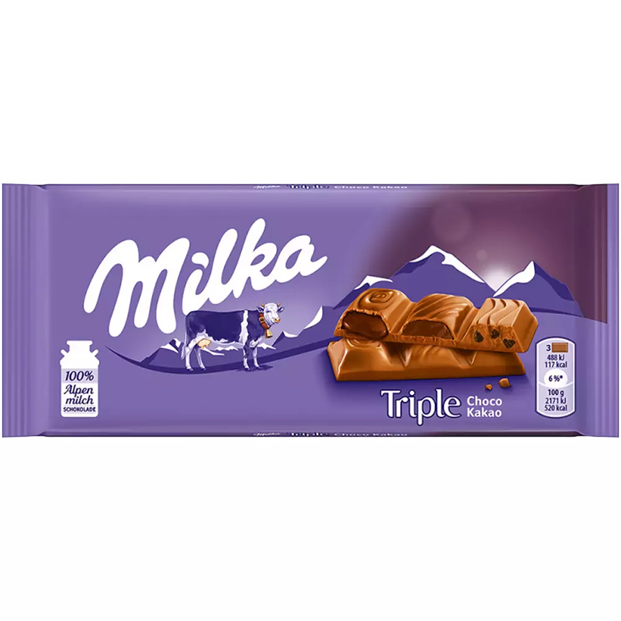 CHOCOLATE TRIPLE CHOCOLATE X 100 GR (MILKA)