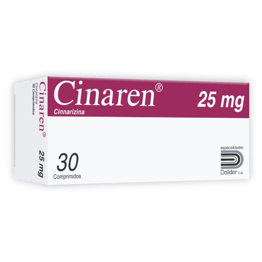 CINAREN (CINNARIZINA) 25MG X 30 COMPRIMIDOS (DOLLDER)