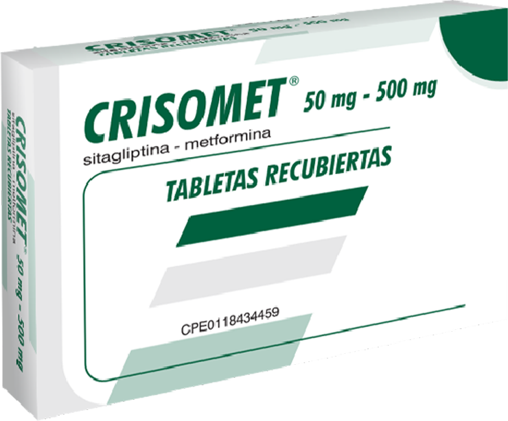 CRISOMET (METFORMINA - SITAGLIPTINA) 50MG/500MG X 30 TABLETAS (FARMA)