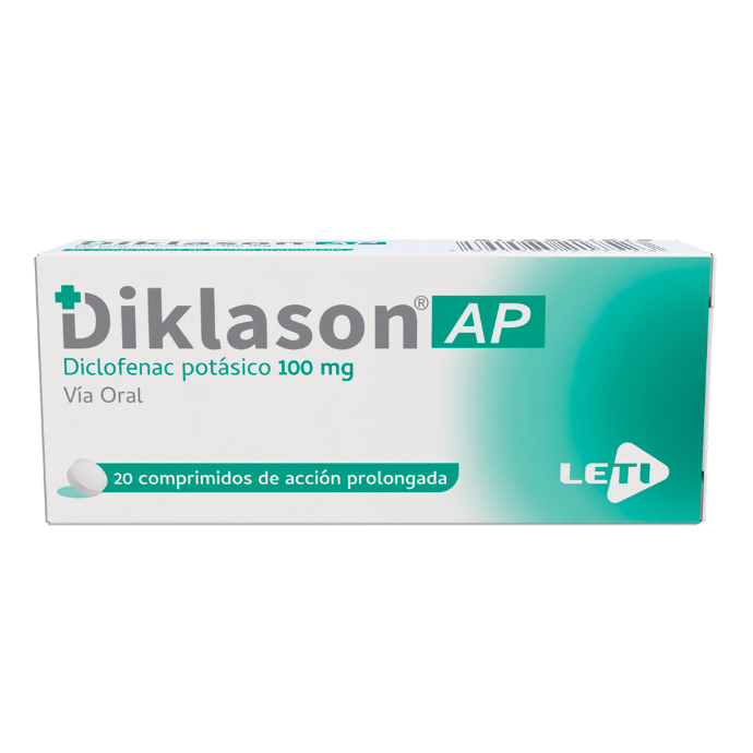 DIKLASON A.P. (DICLOFENAC POTASICO) 100MG X 20 COMPRIMIDOS (LETI)