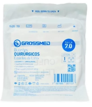 GUANTE QUIRURGICO  TALLA 7.0 X 1 PAR (GROSSMED)