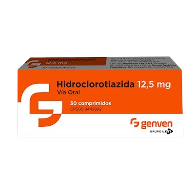 HIDROCLOROTIAZIDA  12.5MG X 30 COMPRIMIDOS (GENVEN)