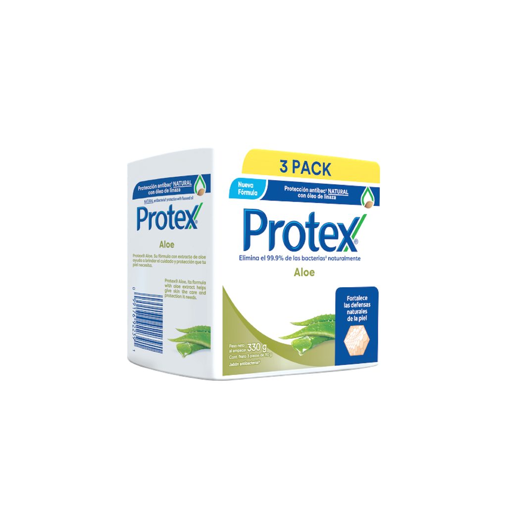 JABON EN BARRA ALOE 3 UNIDADES X 110 GR (PROTEX)