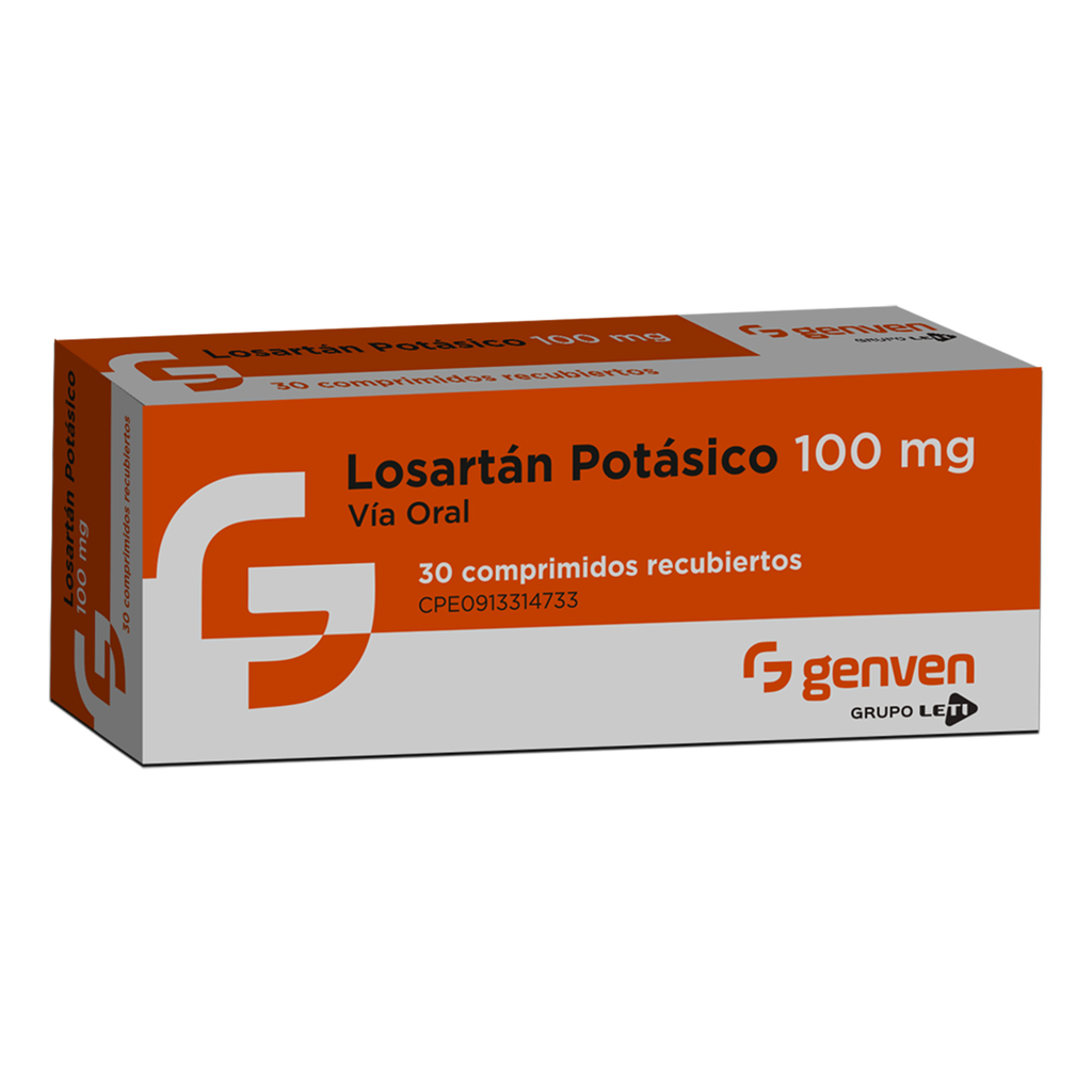 LOSARTAN POTASICO  100MG X 30 TABLETAS (GENVEN)