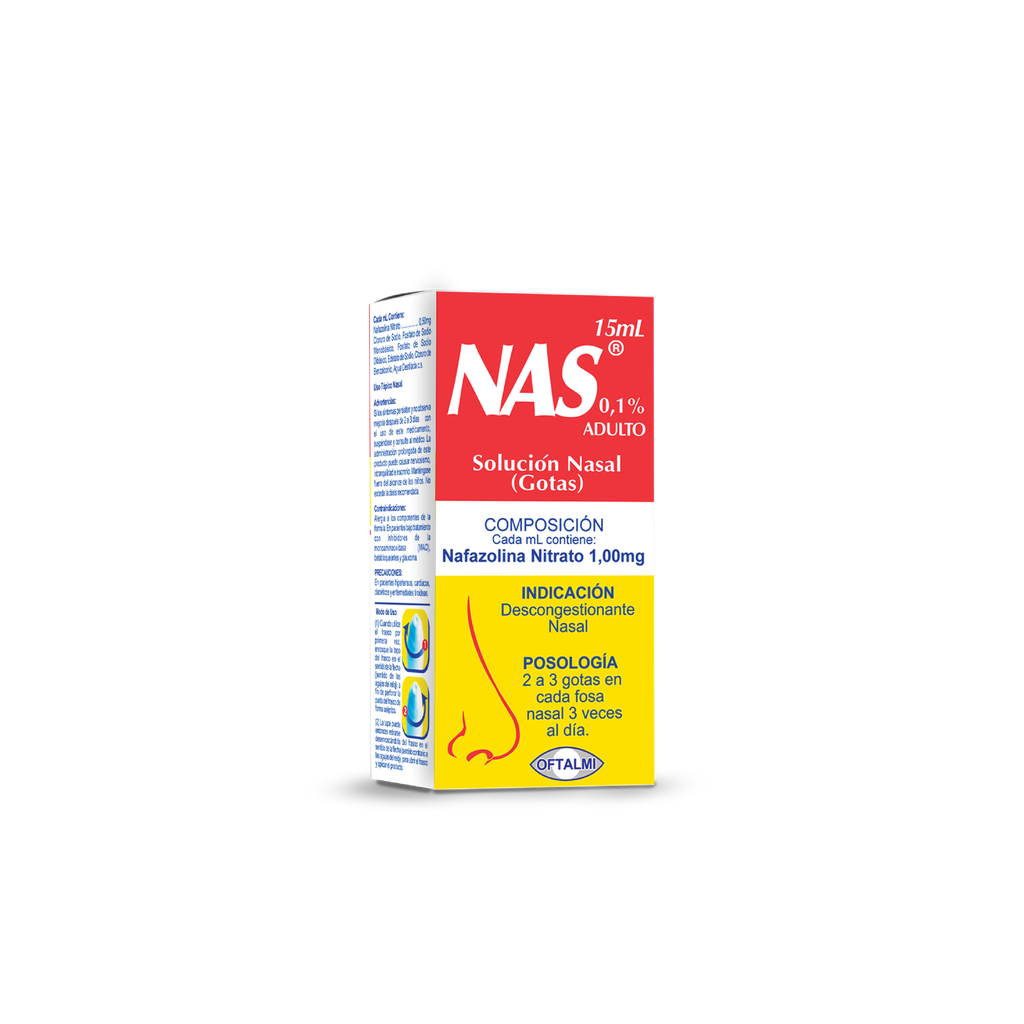 NAS SOLUCION NASAL ADULTO (NAFAZOLINA NITRATO) 0.1% X 15ML (OFTALMI)