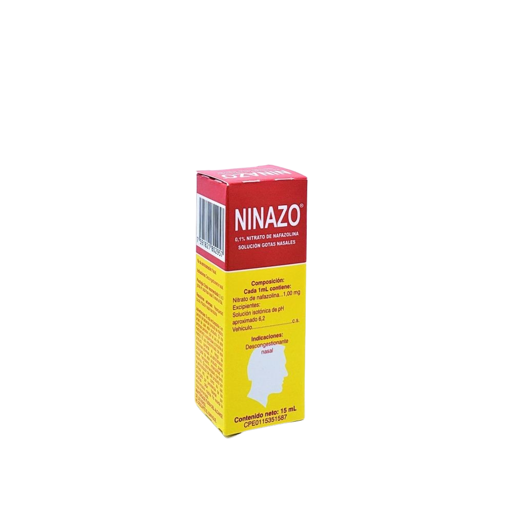 NINAZO GOTAS NASALES (NAFAZOLINA NITRATO) 0.1% X 15ML (FARMA)
