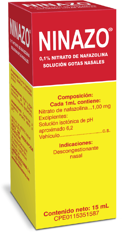 NINAZO GOTAS NASALES (NAFAZOLINA NITRATO) 0.1% X 15ML (FARMA)