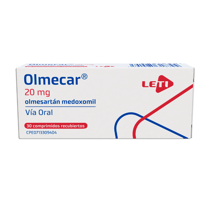OLMECAR (OLMESARTAN MEDOXOMIL) 20MG X 30 COMPRIMIDOS (LETI)