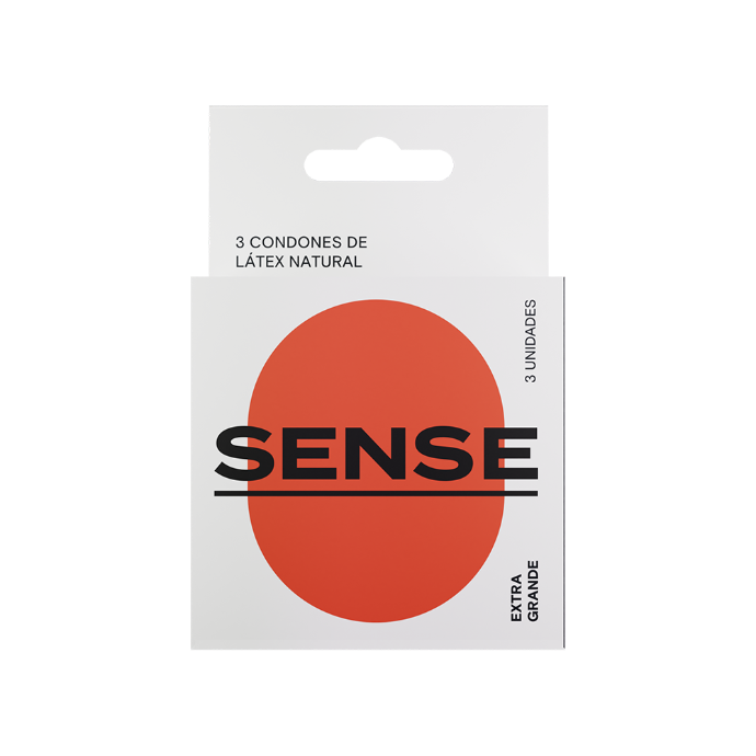 PRESERVATIVOS DE LATEX NATURAL EXTRA GRANDE X 3 UNIDADES (SENSE)