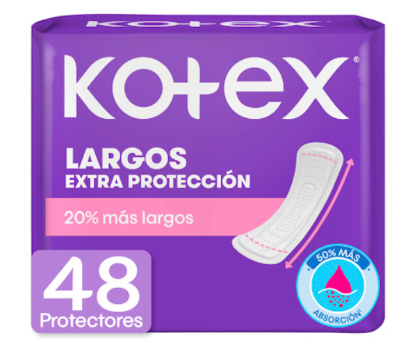 PROTECTORES DIARIOS EXTRA ABSORCION LARGOS X 48 UNIDADES (KOTEX)
