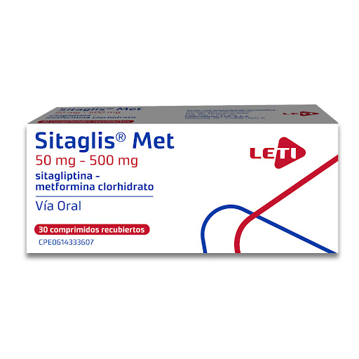 SITAGLIS MET (METFORMINA CLORHIDRATO - SITAGLIPTINA) 500MG-50MG X 30 COMPRIMIDOS (LETI)