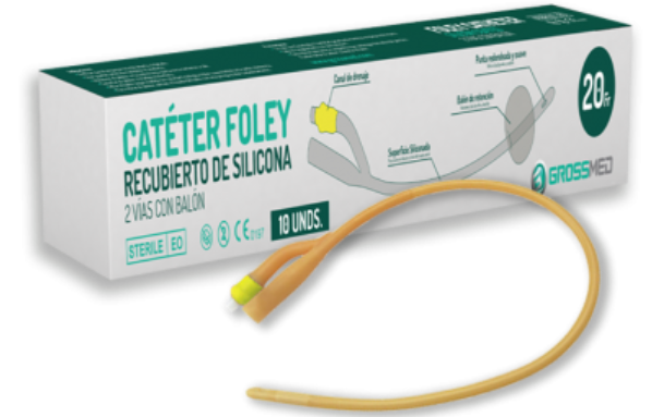 SONDA FOLEY 2 VIAS #20 SILICON   X 1 UNIDAD (GROSSMED)