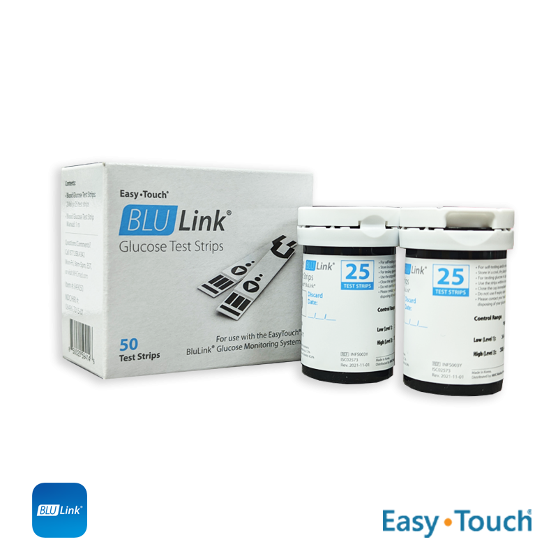 TIRAS REACTIVAS PARA GLUCOMETRO BLULINK X50 (EASY TOUCH)