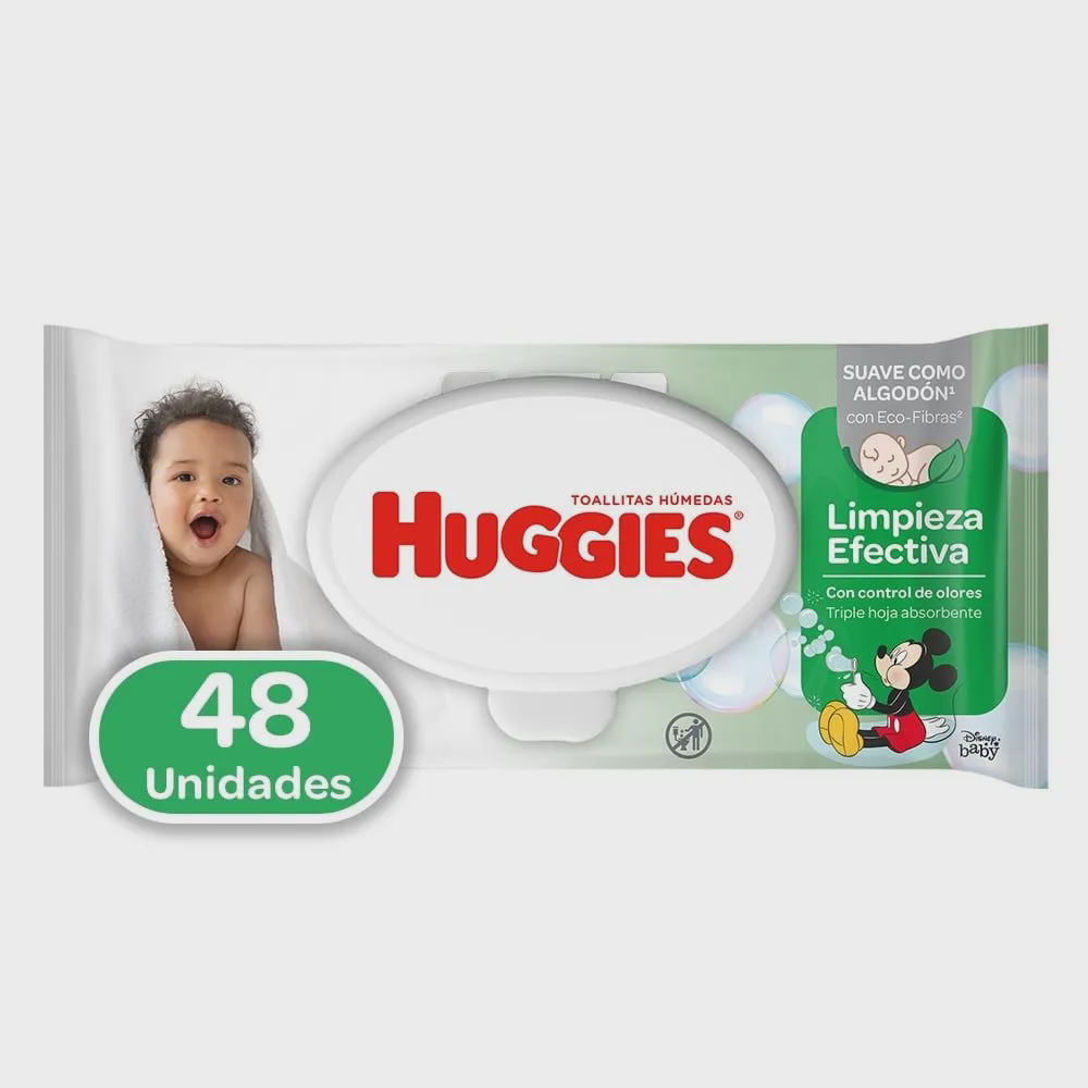 TOALLAS HUMEDAS LIMPIEZA EFECTIVA 48 UNIDADES (HUGGIES)