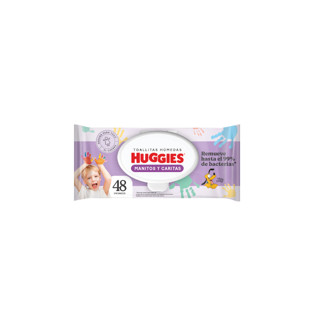 TOALLAS HUMEDAS MANITAS Y CARA 48 UNIDADES (HUGGIES)