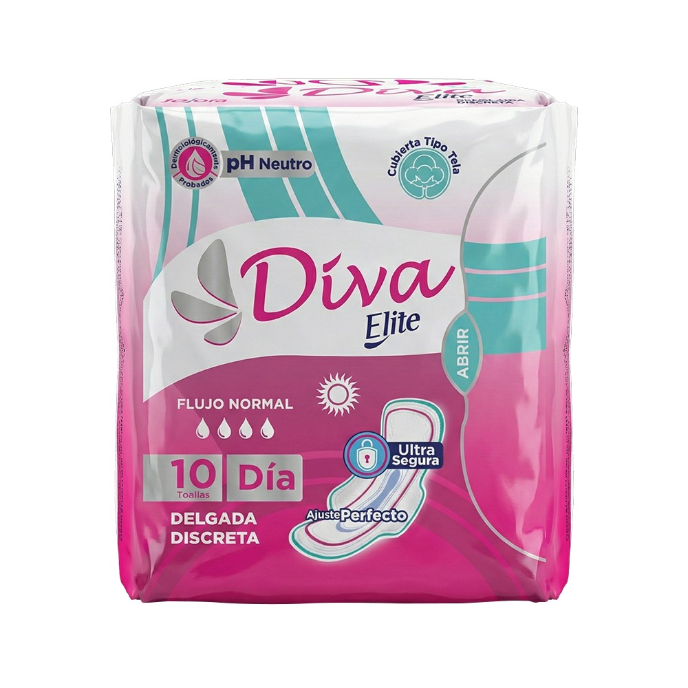 TOALLAS SANITARIAS DELGADA DISCRETA DIA ELITE X 10 UNIDADES (DIVA)