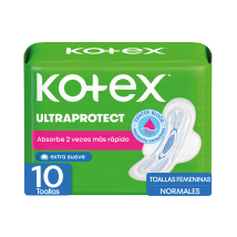 TOALLAS SANITARIAS NORMAL ULTRAPROTECT 10 UNIDADES (KOTEX)
