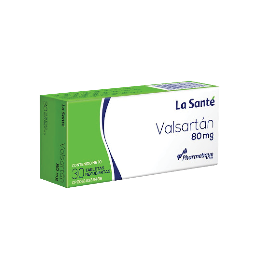 VALSARTAN  80MG X 30 TABLETAS (LA SANTE)