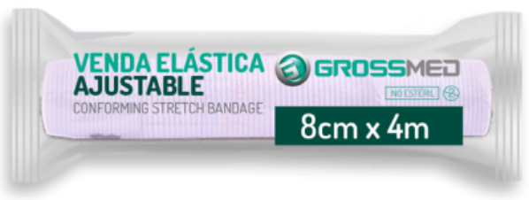 VENDA ELASTICA AJUSTABLE   X 8CM X 4MT (GROSSMED)