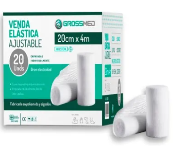 VENDA ELASTICA AJUSTABLE 20CM X 4 M GROSSMED 