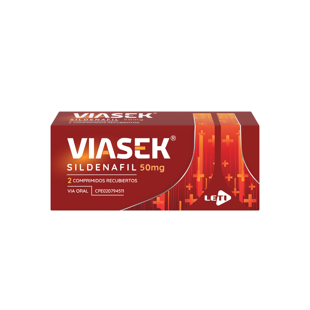 VIASEK (SILDENAFIL) 50MG X 2 COMPRIMIDOS (LETI)