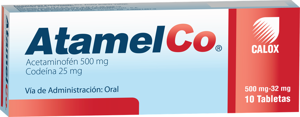 ATAMELCO (ACETAMINOFEN- CODEINA) 500-25 MG X 10 TABLETAS (CALOX)