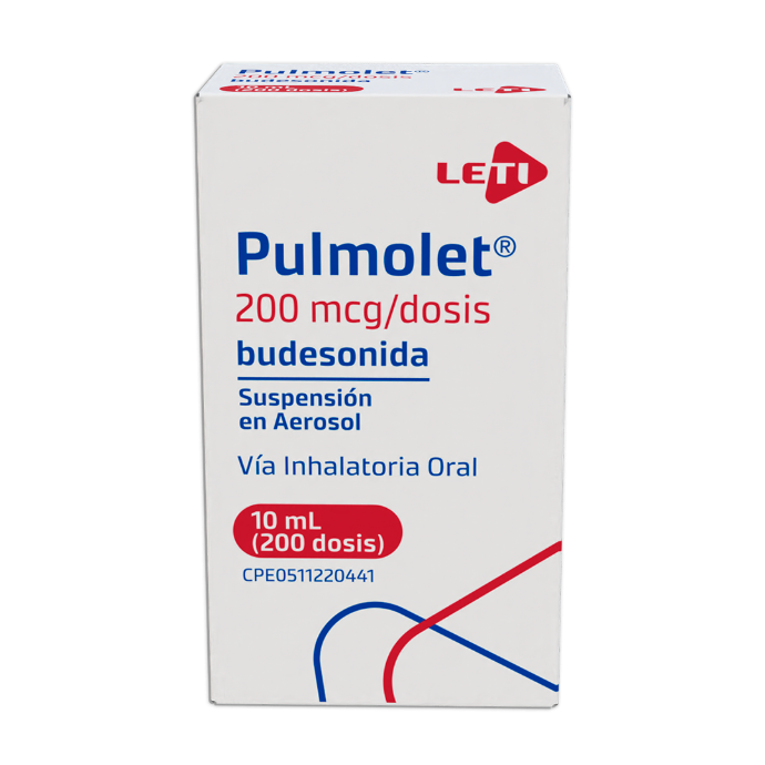 PULMOLET SUSPENSION PARA NEBULIZAR (BUDESONIDA) 10 ml  200 mcg/dosis (LETI)