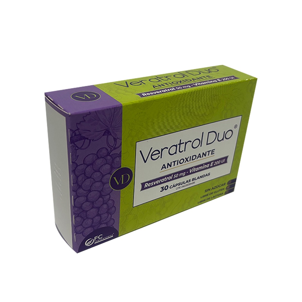 VERATROL DUO (RESVERASTROL) X 30 CAPSULAS  (FC PHARMA)