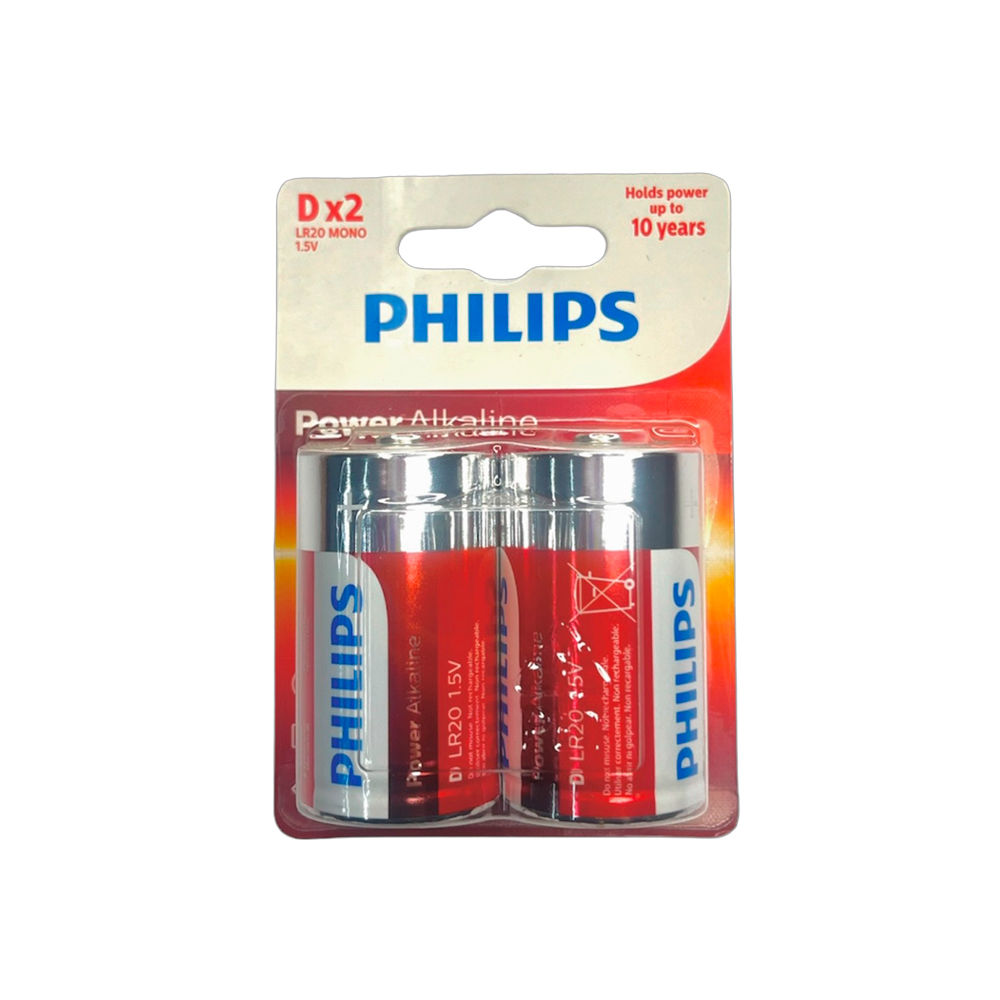 PILAS POWER ALCALINA D X2 UND (PHILIPS)