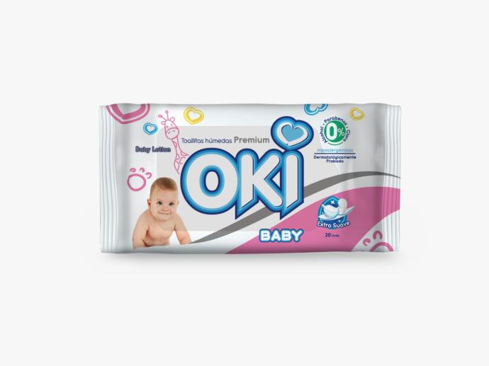 TOALLAS HUMEDAS BABY LOTION 20 UNIDADES (OKI) 
