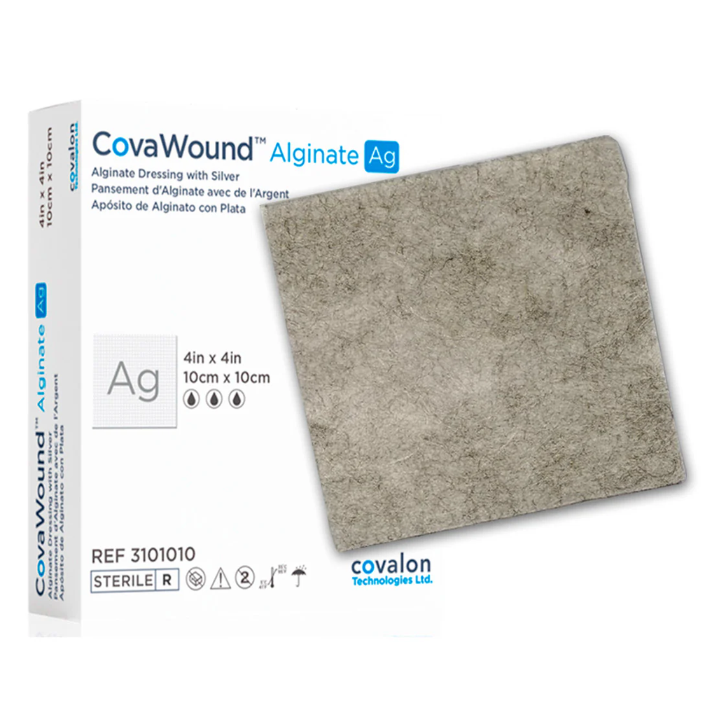 APÓSITO DE ALGINATO CON PLATA  4 INx4IN (10CMx10CM) (COVALON)