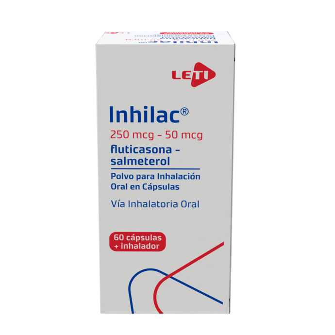 INHILAC (FLUTICASONA-SALMETEROL) 250 MCG-50 MCG POLVO PARA INHALACIÓN 60 DOSIS (LETI) 