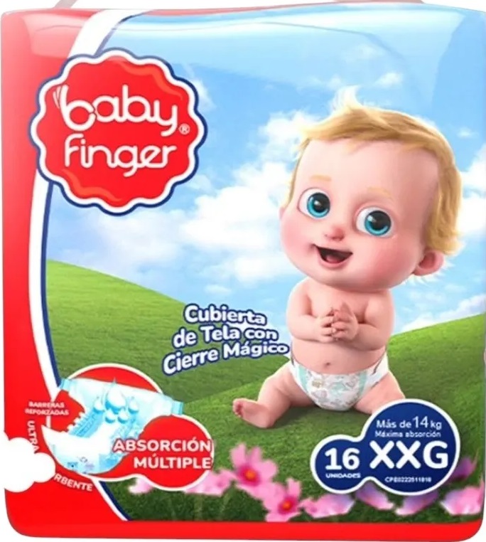PAÑAL  PARA BEBE TALLA EGG X 16 UNIDADES (BABY FINGER)