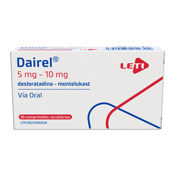 DAIREL (DESLORATADINA - MONTELUKAST) 5MG-10MG X 10 TABLETAS (LETI) 