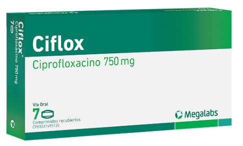 CIFLOX (CIPROFLOXACINA) 750MG X 7 TABLETAS (MEGALABS)