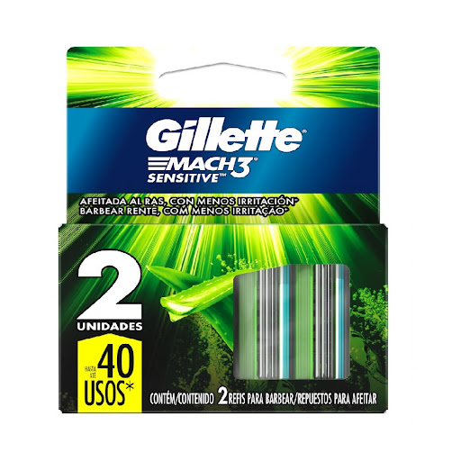 CARTUCHO MAQUINA DE AFEITAR MACH3 SENSITIVE X 2 UNIDADES (GILLETTE)