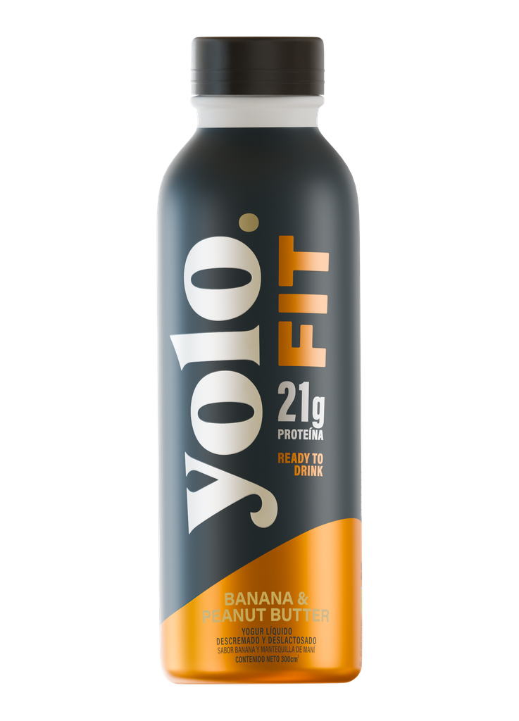 YOGUR GRIEGO LIQUIDO BANANA & PEANUT BUTTER X 300 ML (YOLO FIT)
