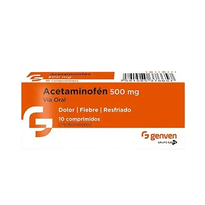 [7591585376657] ACETAMINOFEN 500MG X 10 COMPRIMIDOS (GENVEN)