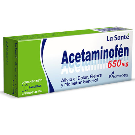 [7592454001243] ACETAMINOFEN 650MG X 10 TABLETAS (LA SANTE)