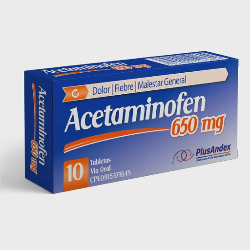 [7594001101604] ACETAMINOFEN 650MG X 10 TABLETAS (PLUSANDEX)