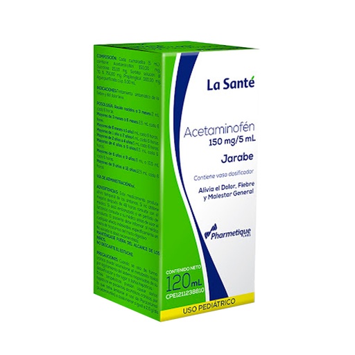 [7592454003100] ACETAMINOFEN JARABE 150MG/5ML X 120ML (LA SANTE)