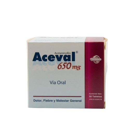 [7591020008471] ACEVAL (ACETAMINOFEN) 650MG X 50 TABLETAS (VALMORCA)