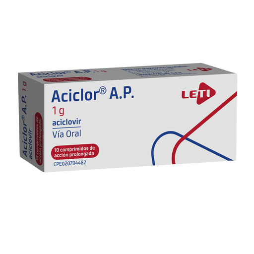 [7591585111838] ACICLOR A.P. (ACICLOVIR) 1GR X 10 COMPRIMIDOS (LETI)