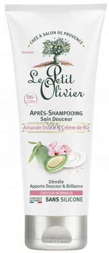 [3549620008432] ACONDICIONADOR DE ALMENDRA DULCE Y CREMA DE ARROZ, SUAVIZANTE PARA CABELLO NORMAL X 200 ML (LE PETIT OLIVIER)