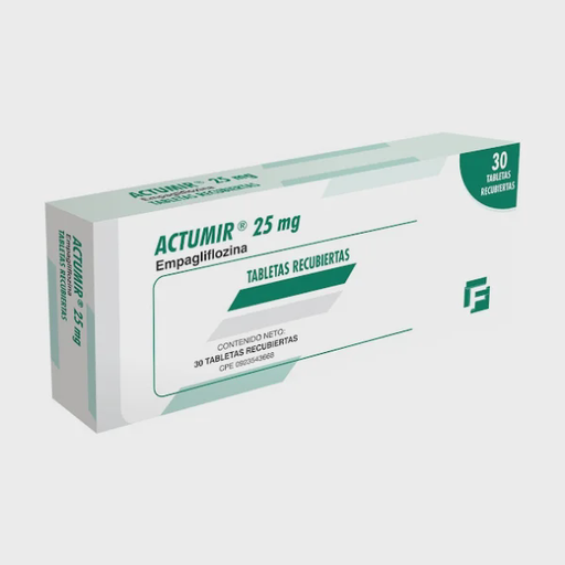 [7591821210950] ACTUMIR (EMPAGLIFOZINA) 25MG  X 30 TABLETAS RECUBIERTAS (FARMA)