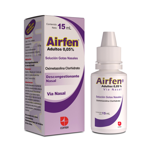 [7591818111017] AIRFEN GOTAS NASALES ADULTOS (OXIMETAZOLINA) 0.05% X 15ML (COFASA)