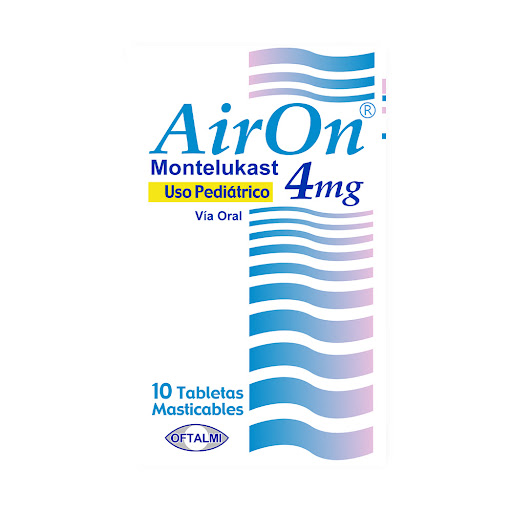 [7591196002952] AIRON (MONTELUKAST SODICO) 4MG X 10 TABLETAS MASTICABLES (OFTALMI)