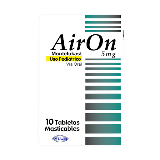 [7591196002549] AIRON (MONTELUKAST SODICO) 5MG X 10 TABLETAS MASTICABLES (OFTALMI)