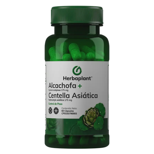 [7592710000355] ALCACHOFA + CENTELLA ASIATICA 175MG/175MG X 60 CAPSULAS (HERBAPLANT)